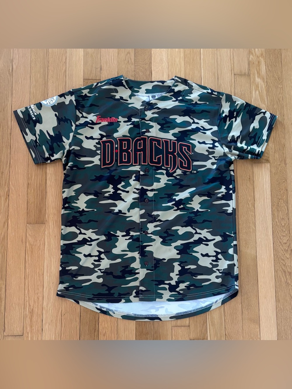 Arizona Diamondbacks Camo Baseball Jersey M Mens Franklin SGA Camouflage Rare
